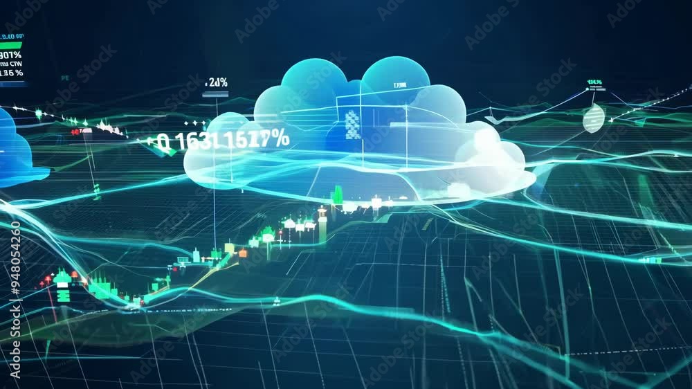 Aufkleber exploring cloud technology in data analysis and financial forecasting