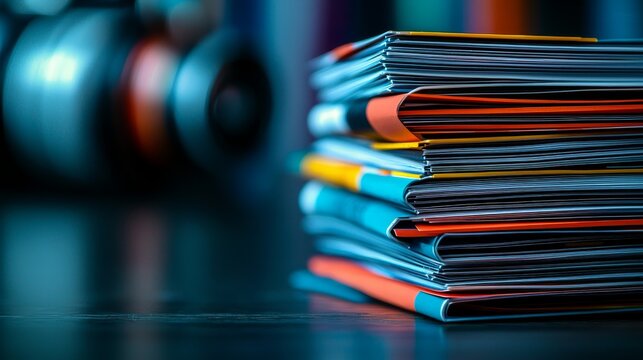 A stack of press credentials for a major event, waiting to be picked up by journalists