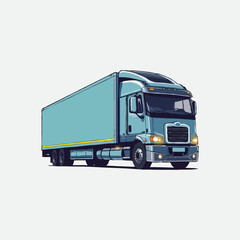 Freight truck isolated vector. truck with trailer, Fast shipping delivery truck. Truck , transport logo