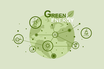 Fototapeta premium Environmental care and using clean green energy, Net zero emission, Carbon footprint concept, Nature conservation and Renewable Energy technology or Alternative power generation system industry.