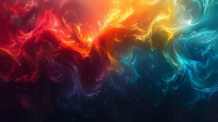 Fototapeta premium a fusion of red blue green and yellow colors