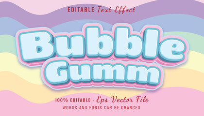 buble gummy 3d text effect design with rainbow background
