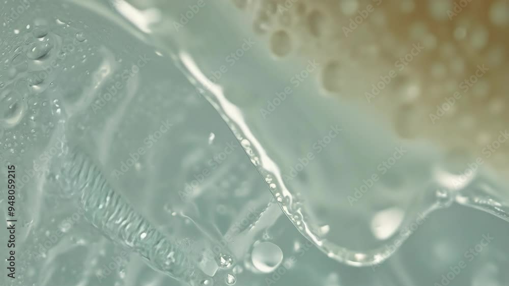 Poster exploring mesmerizing bubbles forming and popping in clear water at a local swimming pool during a r