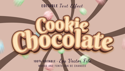 cookie chocolate 3d text effect design
