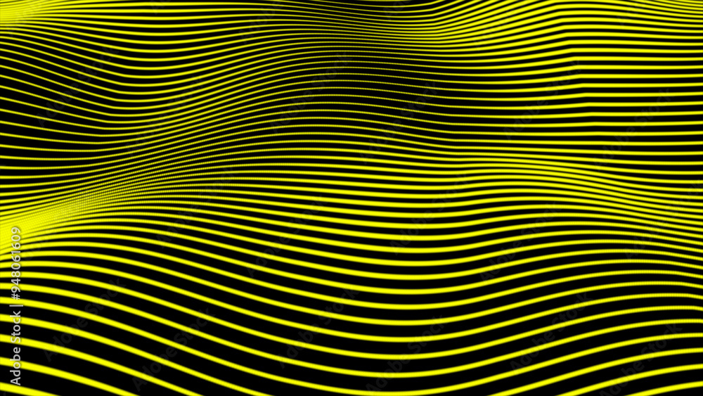 Poster yellow abstract dotten wave background.motion modern animation. texture of dots pattern. dotted anim