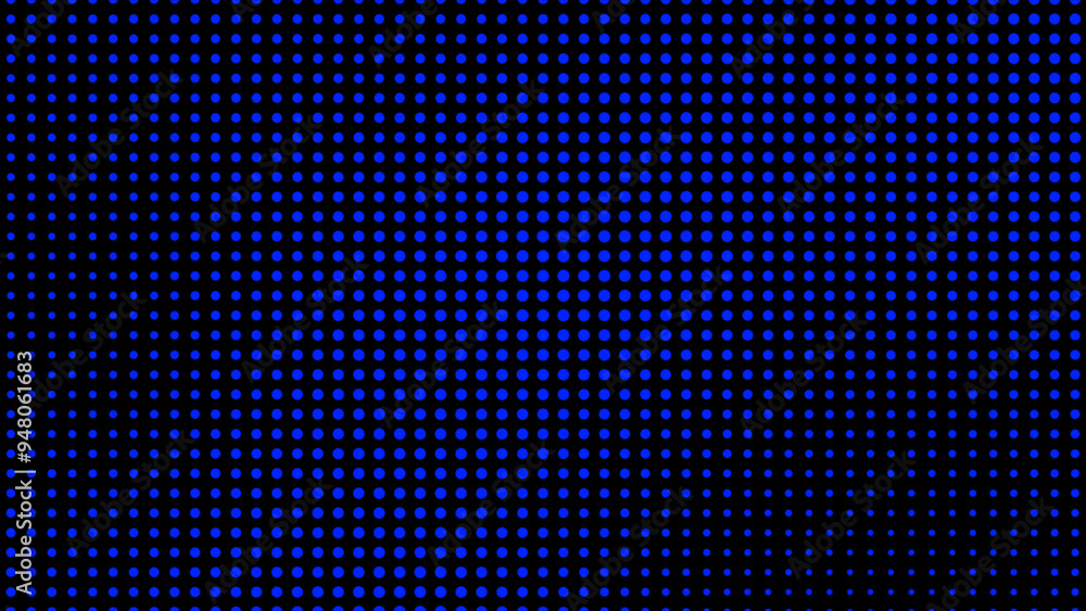 Poster abstract halftone gradient horizontal banner in blue colors. motion modern animation. texture of dot