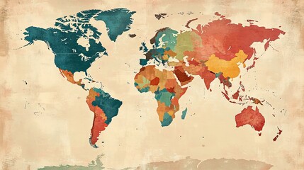 A Timeless World Map with Vibrant Design