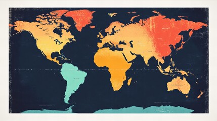 A Timeless World Map with Vibrant Design