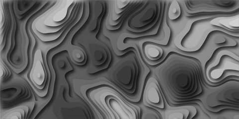 Topographic canyon geometric map relief texture with curved layers and shadow. abstract White background with a beautiful pattern, Topographic contour lines vector map seamless pattern vector. © Husni