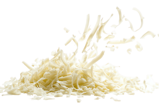 Frozen Motion: Shredded Mozzarella Cheese Explosion
