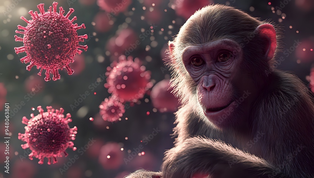 Poster monkey and virus: a close encounter with the unknown