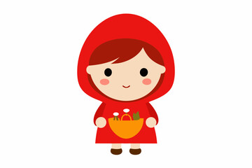 Adorable Little Red Riding Hood Vector Illustration Clipart