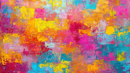 Vibrant abstract painting with colorful brushstrokes