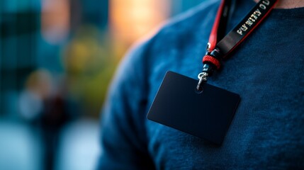 A press pass with the words  All Access  hanging on a lanyard around a journalist s neck