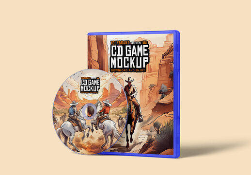 CD Game Box Front View Mockup