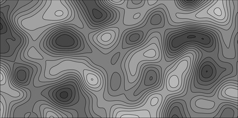 Fototapeta premium Topographic canyon geometric map relief texture with curved layers and shadow. abstract White background with a beautiful pattern, Topographic contour lines vector map seamless pattern vector.