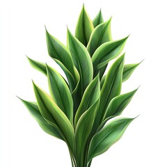 Obraz premium Close-up of a vibrant green snake plant with yellow stripes.