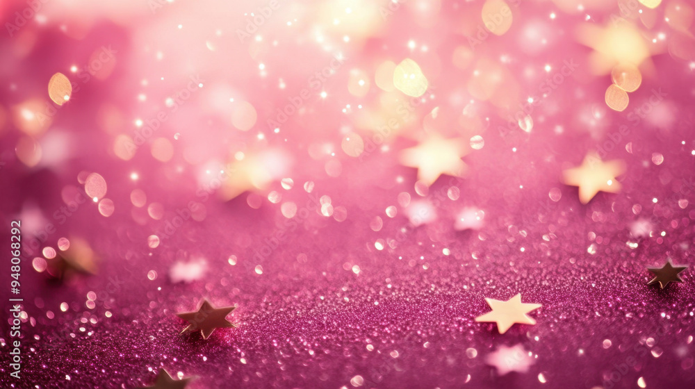 Canvas Prints pink glitter stars.