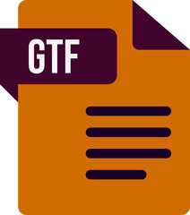 GTF File icon with dark ciolor and folded doc