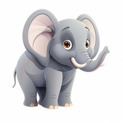 Fototapeta premium Elephant Sound element animal cartoon isolated whitebackground 16:9