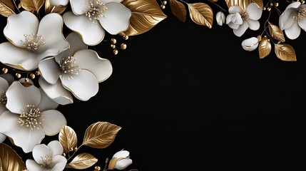Luxurious Floral Design with White and Gold