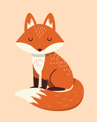 Obraz premium Cute Vector Fox Cub