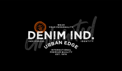 Urban edge, identity, abstract typography motivational quotes modern design slogan. Vector illustration graphics print t shirt, apparel, background, poster, banner, postcard or social media content.