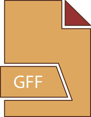 GFF File format icon in shapes 2 colors and side contour