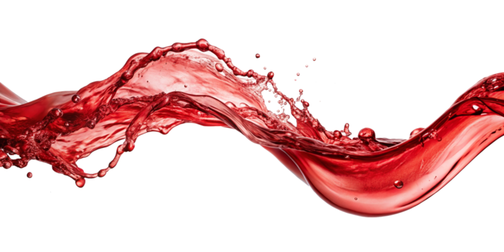 Red splash ,isolated on transparent png background