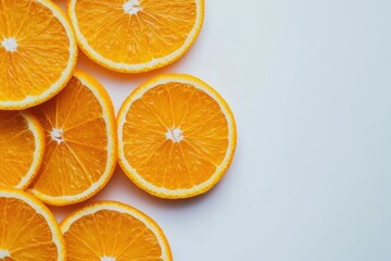 Fototapeta premium Fresh orange slices on clean white background