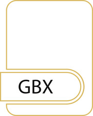 GBX File format icon black outline and light color