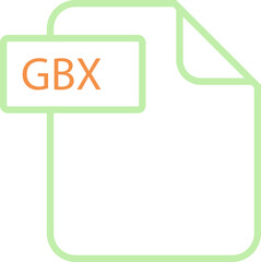 GBX File format icon rounded shapes outline