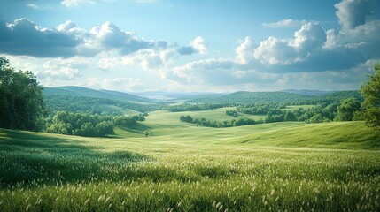 Fototapeta premium Peaceful Beach Landscape Serene Golden Sands and Gentle Waves Create a Tranquil Coastal Scene