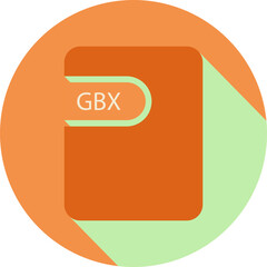 GBX File icon black shadow with rounded corners in circular shape