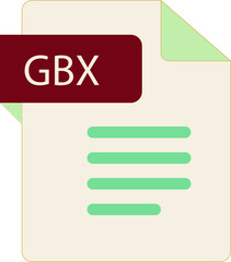 Obraz premium GBX File icon with folded style document