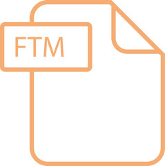 Obraz premium FTM File format icon rounded outline