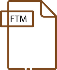Obraz premium FTM File format minimal icon with black outline