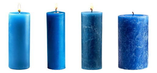 Blue candle PNG set, Collection