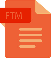 FTM File icon with folded style document