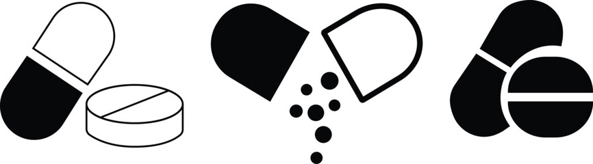 capsule icon template color editable. medicine symbol vector sign isolated on white background illustration for graphic and web design.