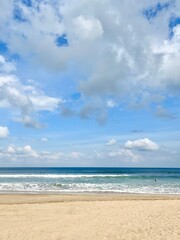  Tropical Beach with Vibrant Blue Sky and Bright Sunshine