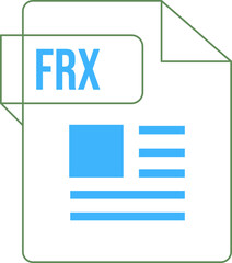 FRX icon inside transparent outline and sharp corners