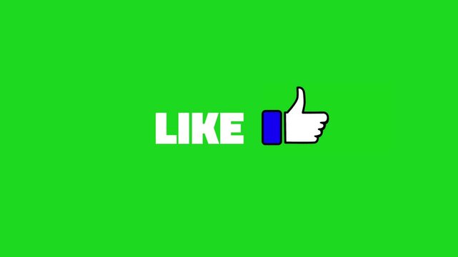 Animated pop up subscribe like bell notification icon button clicked animation motion graphic for social media with chroma green screen clip template 4K