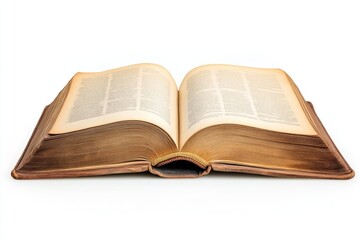 Close-Up of Open Book on White Surface