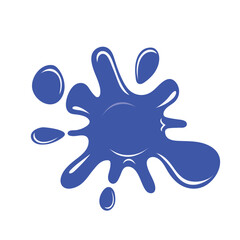 Blue paint splash design for logo, icon, product design, and advertising. Blue splatter isolated on a white background. Vector illustration.