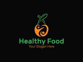 Fruit Logo Design, Healthy food logo design and Vector Logo element