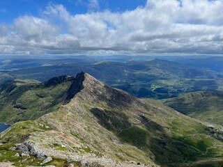 Snowdonia landscape with clouds and sky