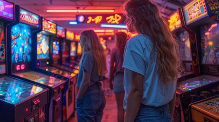 A girl with long straight hair in 80s anime vintage style, alone in a city