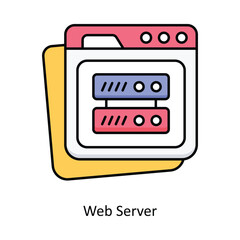 Web Server Vector filled outline icon design illustration. information technology symbol on white background EPS 10 File 