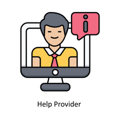 Help Provider Vector filled outline icon design illustration. information technology symbol on white background EPS 10 File 